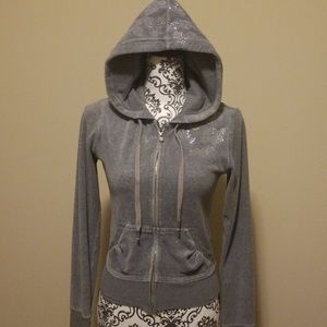 Express Grey Hoodie with Sequin Details